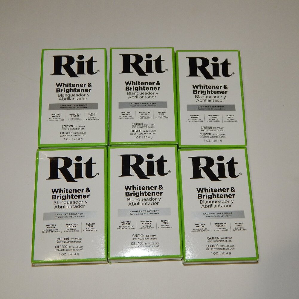 6 RIT Whitener & Brightener 1 oz Laundry Treatment - Green Box